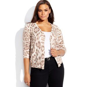 INC animal print sweater Petite
